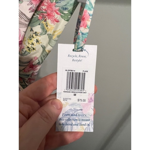 LoveShackFancy X Hurley Hawaiin Hibiscus Cheeky High Waist Bottom Size S&M NWT - Picture 7 of 15
